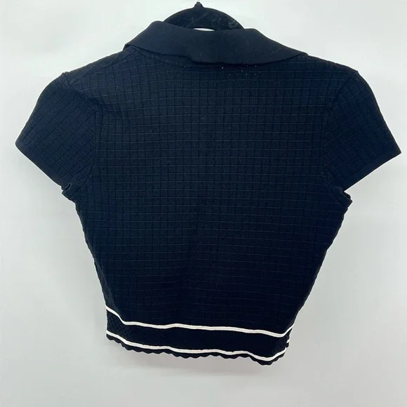 House of Harlow 1960 black knit polo matching set with crop top and skirt small - Picture 11 of 13